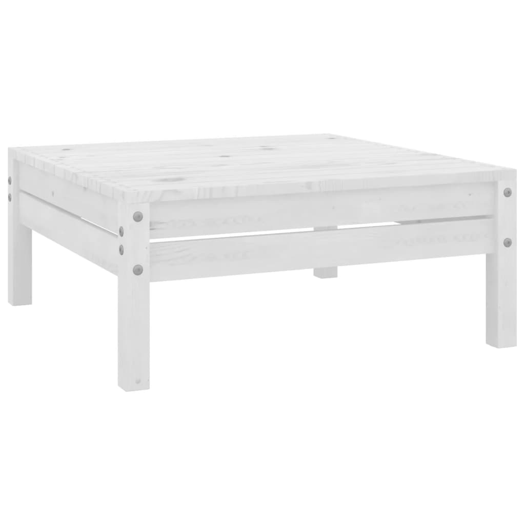 6-tlg. Garten-Lounge-Set Weiss Massivholz Kiefer